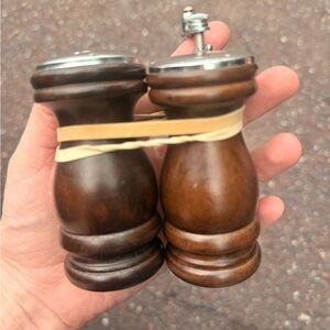 Wooden Salt and Pepper Shakers - Dark and Medium Brown